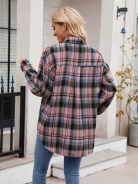 New casual fashion street loose plaid shirt