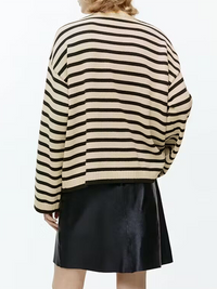 Women's Fashion Casual Striped Contrast Color Sweater