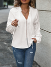 New women's long-sleeved stitching jacquard shirt