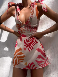 New women's sexy printed short dress