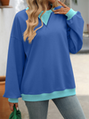 New autumn and winter solid color round neck fork loose sweatshirt sweatshirt