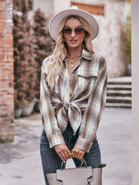 Women's Casual Fashion Oversize Loose Plaid Shirt