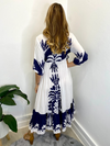 Women's Printed Drawstring Dress Half Sleeve Fashion Loose Casual Dress