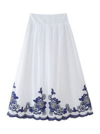 Ladies new embroidered contrast skirt