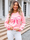 Ladies new sweater bow fashion knitted sweater