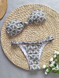 Women's Fashion Bandeau Printed Bikini