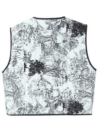 Ladies New Retro Print Quilted Cotton Vest