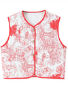 Ladies New Retro Print Quilted Cotton Vest