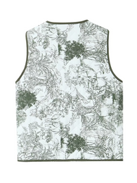 Ladies New Retro Printed Patch Pocket Quilted Cotton Vest