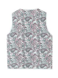 Ladies New Retro Printed Patch Pocket Quilted Cotton Vest