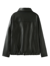 New Fashion Black Bow Zipper Leather Jacket