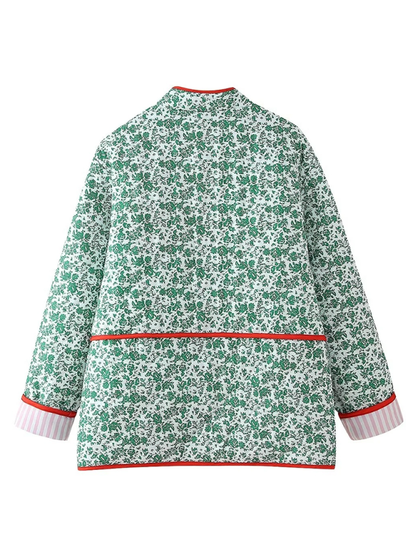 New women's autumn and winter retro floral patchwork cotton jacket