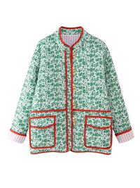 New women's autumn and winter retro floral patchwork cotton jacket