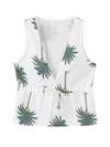 New Women's V-neck Holiday Coconut Tree Print Sleeveless Vest Top Trousers Set