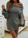 Women's loose shoulder pullover long sleeve sweater