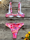 Women's new sexy low waist printed beach bikini set