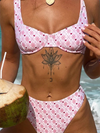 Women's new sexy low waist printed beach bikini set