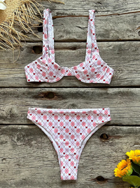 Women's new sexy low waist printed beach bikini set