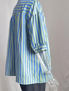 New Women's Shirt Casual Striped V-Neck Top