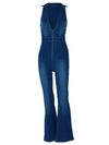 Women's new slim fit fashion street retro style high waist denim jumpsuit