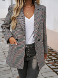 Women's Commuter Color Collision Lapel Button Down Blazer