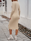 Sexy Slim V-Neck Slit Sweater Dress