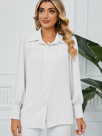 New chiffon loose long-sleeved button-down shirt top