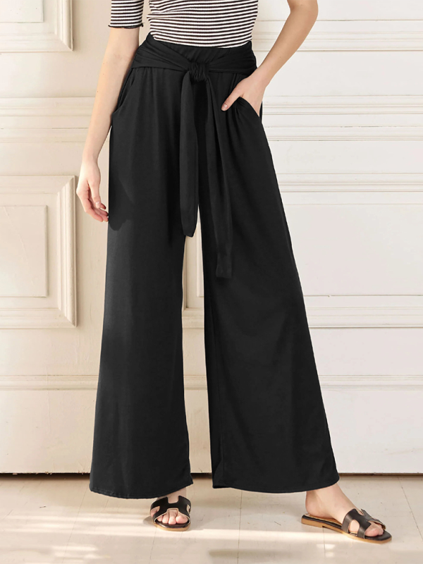 Solid color drapey wide-leg pants, casual and versatile, soft and comfortable yoga pants