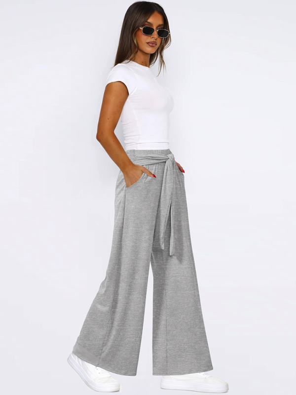 Solid color drapey wide-leg pants, casual and versatile, soft and comfortable yoga pants