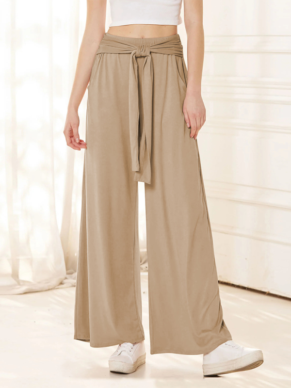 Solid color drapey wide-leg pants, casual and versatile, soft and comfortable yoga pants