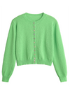 New street fashion round neck simple knitted jacket