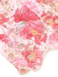 Irregular Lace Double Layer Fitted Floral Print Shapewear