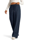 Women's Tie-Dye Solid Color Waisted Fashion Wide Leg Casual Pants