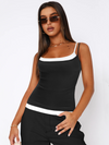 Color Clash Fake Two Piece Spice Girls Camisole Tank Slim Knit Sweater