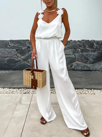 New Casual Loose Suspender Sleeveless Pocket Jumpsuit