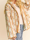 New fashionable temperament striped printed loose cotton coat jacket