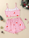 Christmas Alphabet Santa Claus Printed Two Piece Loungewear Set