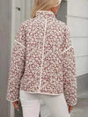 Romantic Retro Floral Loose Profile Pocket Cotton Coat