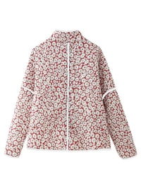 Romantic Retro Floral Loose Profile Pocket Cotton Coat