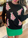 Women's Christmas Tree Decoration Sequin Sweatshirt Casual Loose Top