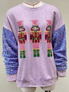 Women's Sweet Sequin Sleeve Top Christmas Long Sleeve Sweater