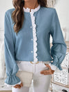 Long Sleeve Lace Cardigan Shirt Top