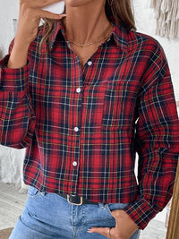 Women's Retro Casual Plaid Check Cardigan Shirt Jacket