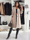 Autumn and winter simple long-sleeved solid color single-breasted jacket