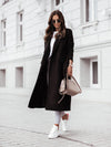 Autumn and winter simple long-sleeved V-neck tie jacket for women