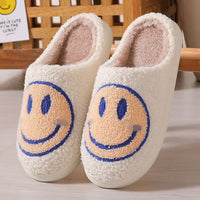 Colorful smiley face pattern cotton slippers indoor home plush warm slippers