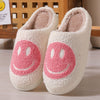 Colorful smiley face pattern cotton slippers indoor home plush warm slippers