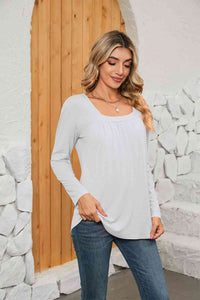 Square Neck Long Sleeve T-Shirt