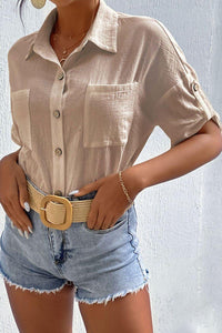 Roll-Tab Sleeve Shirt with Pockets