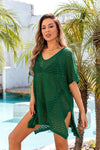 Openwork Slit Scoop Neck Cover Up